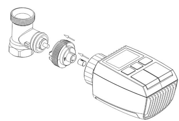 Installation de la tête thermostatiques ZigBee Moes ZTRV-ZX-TV01-MS